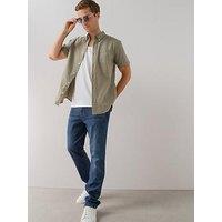 The Very Collection Short Sleeve Oxford Shirt - Light Khaki