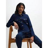 River Island Jane Long Sleeve Fitted Denim Jacket - Blue