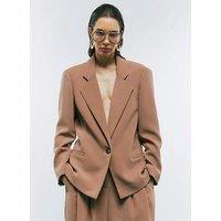 River Island Long Sleeve Oversized Blazer - Brown