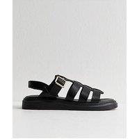 New Look Wide Fit Faux Leather Chunky Gladiator Sandals - Black