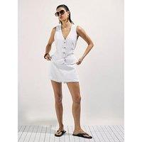 River Island Epp Linen Skort - White