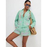 River Island Stripe Toucan Boutique Shirt - Green