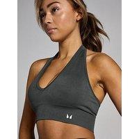 Myprotein Womens Training Tempo Seamless Halter Neck Bra - Grey