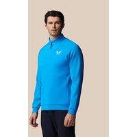 Castore Mens Golf Flex Debossed 1/4 Zip Top- Blue