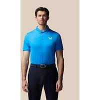 Castore Mens Striped Polo- Ibiza - Blue