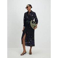 River Island Shirt Column Midi Dress - Black