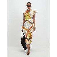 River Island Check Print Column Dress - Green