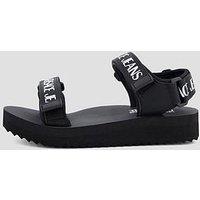 Versace Jeans Couture Logo Strap Sandals - Black