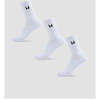 Myprotein Unisex Crew Socks (3 Pack) - White