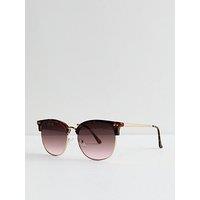 New Look Tortoiseshell Effect Round Frame Sunglasses - Brown