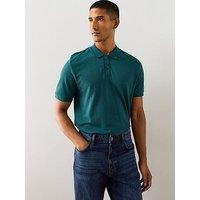 The Very Collection Short Sleeve Pique Polo Shirt - Teal Blue