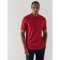 The Very Collection Short Sleeve Pique Polo - Dark Red