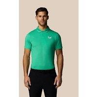 Castore Mens Striped Polo- Green