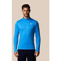 Castore Mens Training Printed 1/4 Zip Long Sleeve Top - Blue