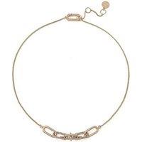 Allsaints Pave Spike Link Short Pendant Necklace - Gold