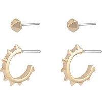 Allsaints Spike Stud Huggie Earrings Set - Gold