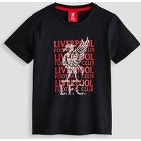 Liverpool Fc Kids Liverpool Fc Graphic Print Crew Neck T-Shirt - Black