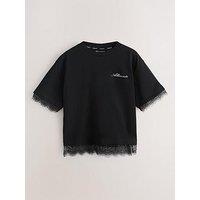 Smallsaints Girls Lace Logo T-Shirt - Black