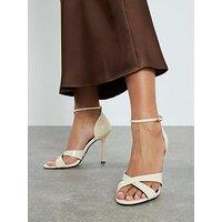 River Island Crossstrap Barely There Sandal - Cream