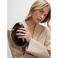 River Island Marble Pebble Box Clutch Bag - Brown