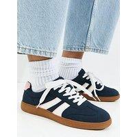New Look Navy Faux Suede Side Stripe Trainers