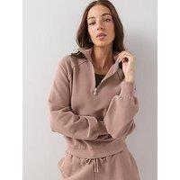 The Very Collection Waffle Half Zip Sweatshirt Co-Ord - Pink