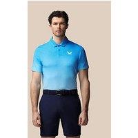 Castore Mens Golf Map Printed Polo- Ibiza Polo - Blue