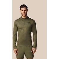 Castore Mens Training Printed 1/4 Zip Long Sleeve Top - Green