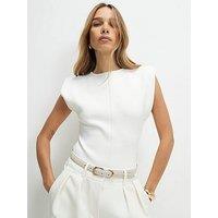 River Island Fitted Knit Brunch Top - Cream
