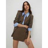 River Island Check Asymmetrical Wrap Skort - Brown