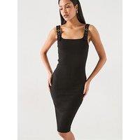 Versace Jeans Couture Buckle Strap Dress - Black