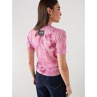 Versace Jeans Couture Patterned Knit T-Shirt - Pink