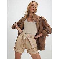 River Island Guernsey Belt Detail Short - Beige