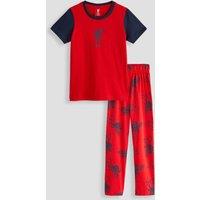 Liverpool Fc Kids Lfc Short Sleeve Long Leg Pyjama Set - Red