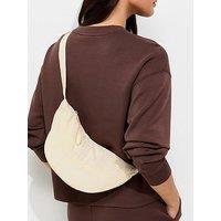 New Look Cream Plain Curved Crossbody Bag