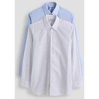 The Very Collection Men'S 2 Pack Easy Care Pure Cotton Striped Shirts