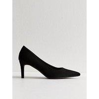 New Look Black Faux Suede Mid Stiletto Heel Court Shoes