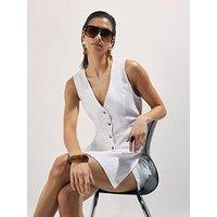 River Island Linen Waistcoat - White
