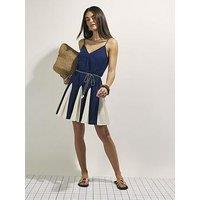 River Island Godet Tie Back Mini Dress - Blue