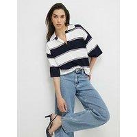 River Island Blocked Polo - Blue