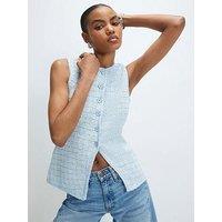 River Island Boucle Waistcoat - Blue