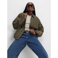 River Island Technical Bubble Hem Jacket - Green