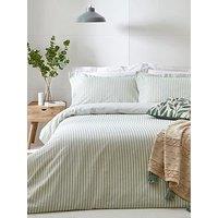 Yard Hebden Stripe 100% Cotton Duvet Set Eucalyptus