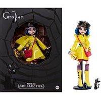 Monster High Skullector Coraline Collectible Doll In Yellow Raincoat With Cat