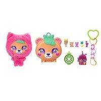 Polly Pocket Plushie Bear Compact, Doll & Keychain Playset With Pets, Fruit Themed Accessories