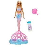 Barbie Bubble Sparkle Mermaid Doll With Bubble-Making Feature, Includes Bubble Solution & Hairbrush