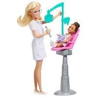 Barbie Careers Dentist Playset With Blonde Fashion Doll, Small Doll, Examination Chair & Accessories