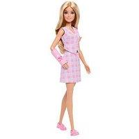 Barbie Fashionistas Doll #243 With Pink Arm Cast And Plaid Top And Skirt, Blonde