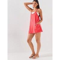 Fp Movement Womens Training Hot Shot Mini Dress With Built-In Shorts - Red