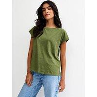 New Look Grown On Sleeve T-Shirt - Light Khaki